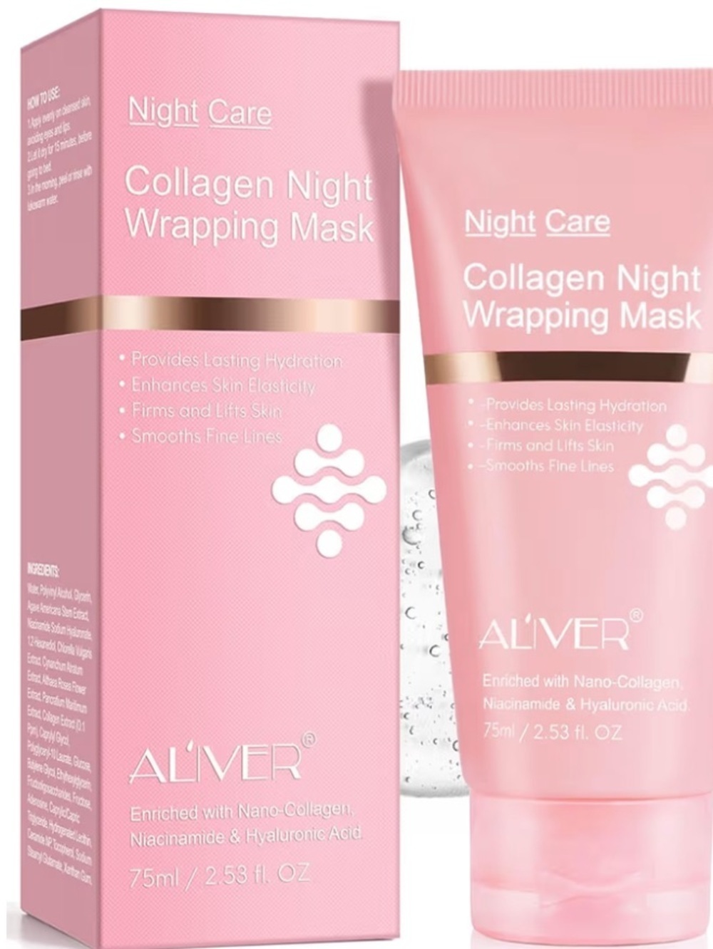 Collagen Night Wrapping Mask 2.53oz Hydrating Anti Aging Face NEW sealed 2 boxes